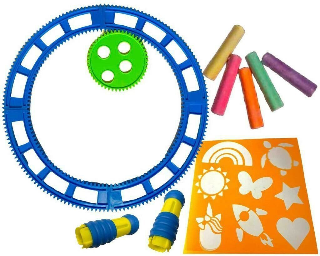 Beclen Harp Spiral Art Rainbow Stencil Spirograph Shape & Pattern Kids Drawing Art Craft Set