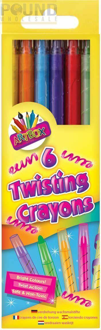 Beclen Harp 6x CHILDRENS VIBRANT TWIST SOFT CRAYONS Extend Wax Colour Pen Draw Colouring Art