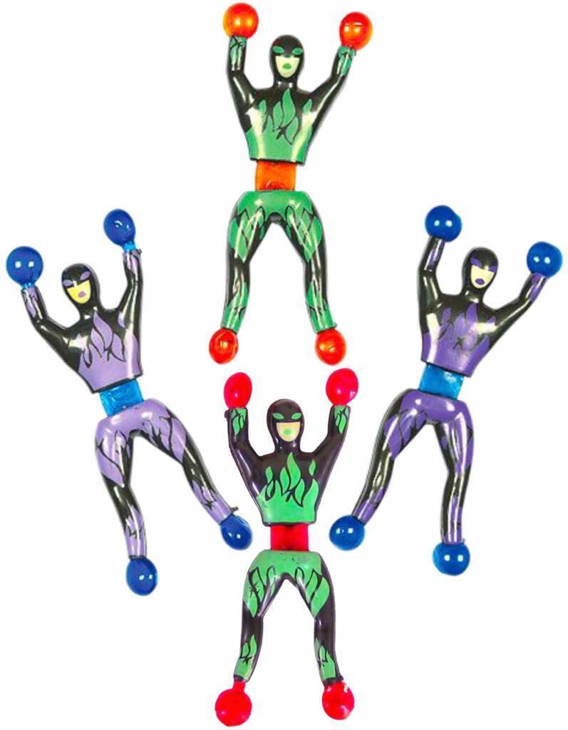 Beclen Harp 4 x STICKY STRETCH FLYING NINJA CRAWLER TOY KIDS CHRISTMAS GIFT STOCKING FILLER