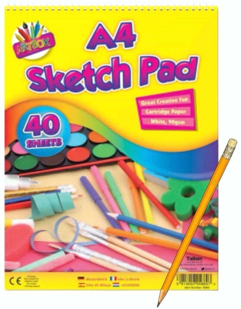 Beclen Harp Sketch Pad Smooth white Drawing Artist Paper on SPIRAL Book 40 sheets 90gsm