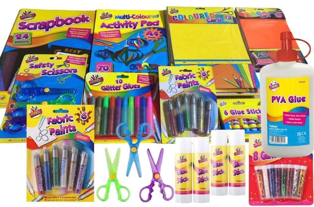 Beclen Harp Kids Summer Fun Activity Craft Books- Papers- Cards-Glue ALL 15 in 1 Gift Pack