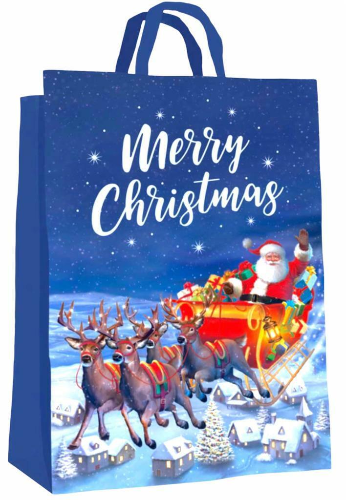 Beclen Harp Super Jumbo Christmas Non Woven Santa Sack Vintage Gift Bag 68x48cm Xmas -2 Pack