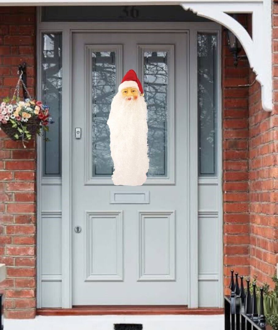 Beclen Harp SANTA HEAD FRONT DOOR HANGING TINSEL CHRISTMAS TREE WALL DECORATIONS SANTA TREE