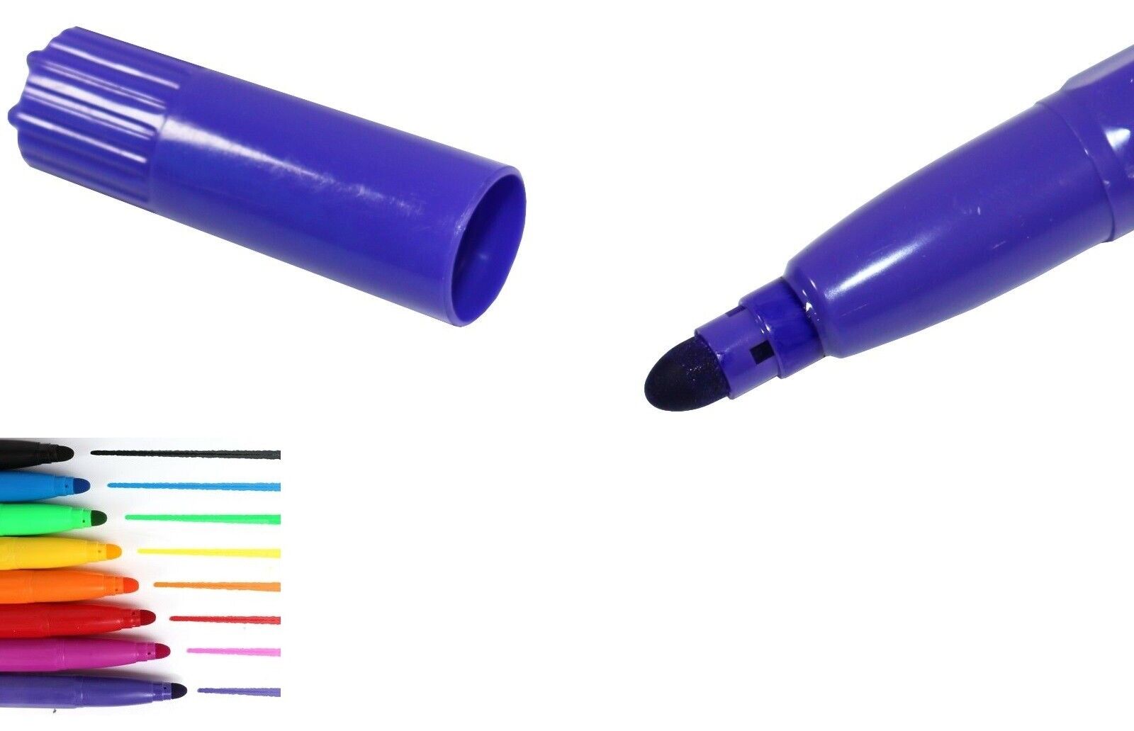 Beclen Harp 8 PACK OF JUMBO MIXED COLOUR FIBRE FELT TIP PENS SET - IDEAL FOR KIDS / CHILDREN