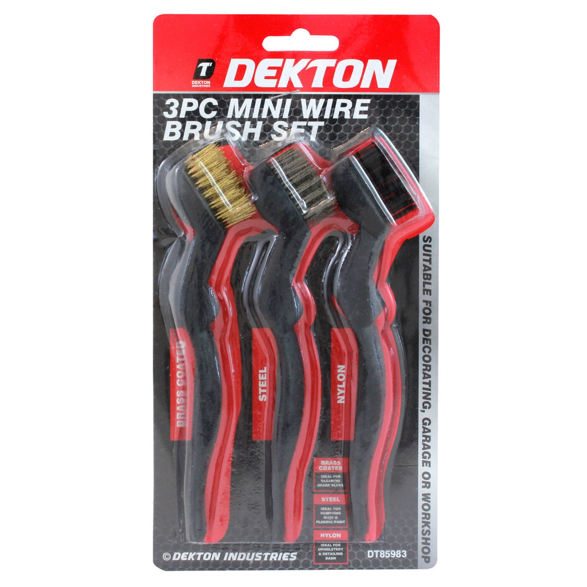Beclen Harp 3pc Mini Stainless Steel/Nylon/Brass Wire Bristle Rush Removal Brush Set-Perfect Cleaning Tool SM