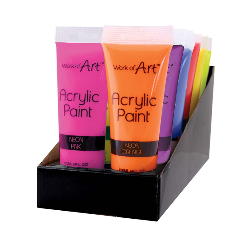 Beclen Harp New Acrylic Paints 6 Paint Tube Art Bright Colours Crafts Painting Painter 120ml