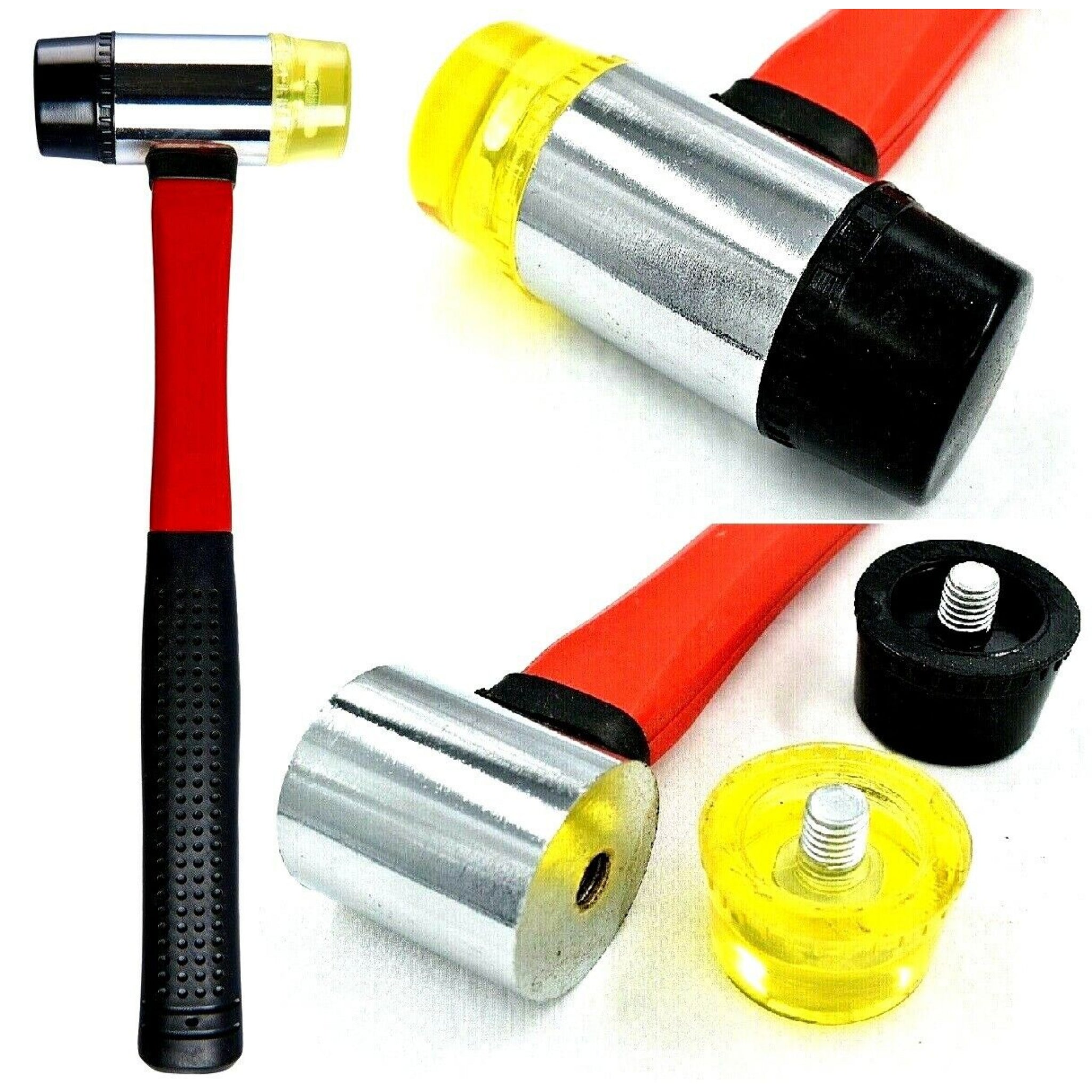 Beclen Harp 40mm Double Faced Nylon Head Rubber Hammer-Perfect Mallet Tool For Tile/Window/Glazing