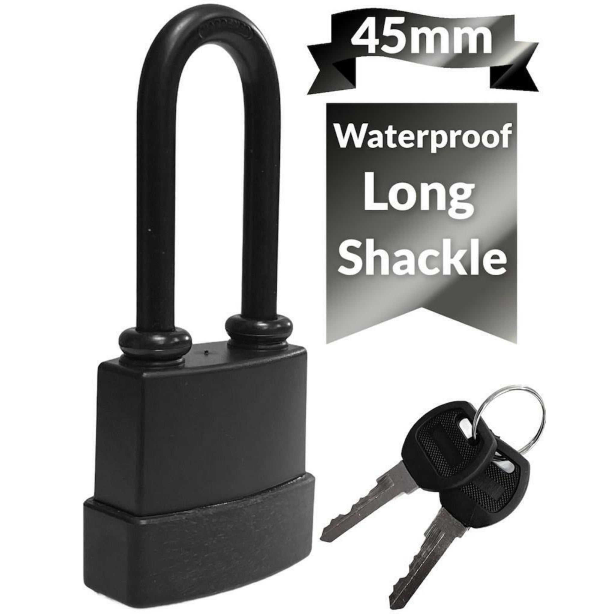 Beclen Harp Heavy Duty Padlock Long Shackle 45mm Waterproof 2 keys Security Outdoor Shed UK