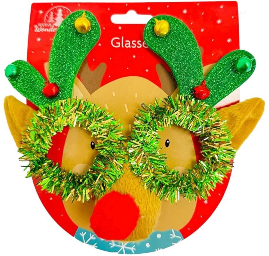 Beclen Harp 46 Pcs Christmas/Xmas Decoration Bundle Including Money Wallets/Cards/Santa Train/Christmas Stickers/ELF/Tinsel Glasses/Headband-Perfect Christmas/Xmas Gift