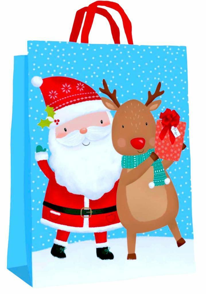Beclen Harp Super Jumbo Christmas Non Woven Santa Sack Vintage Gift Bag 68x48cm Xmas -2 Pack