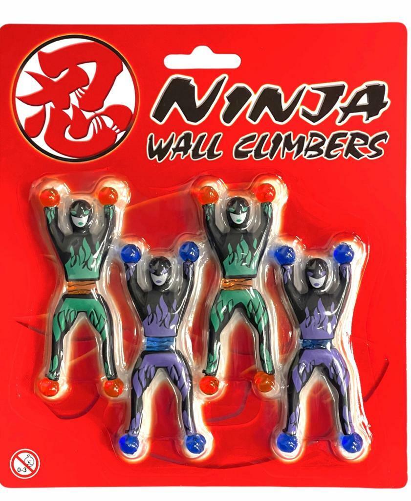 Beclen Harp 4 x STICKY STRETCH FLYING NINJA CRAWLER TOY KIDS CHRISTMAS GIFT STOCKING FILLER
