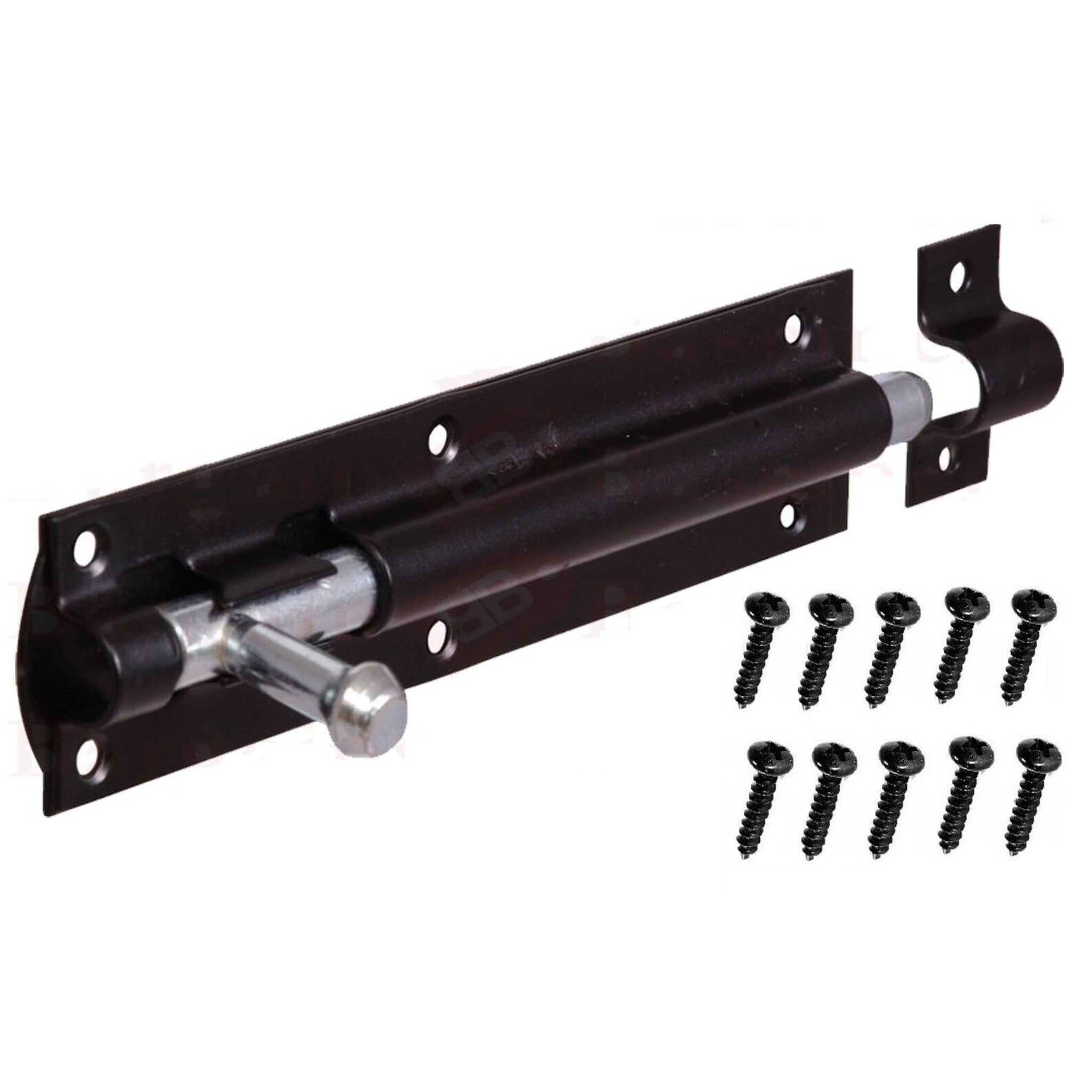 Beclen Harp 2x Heavy Duty Large Garden Gate Shed Sliding Door 4"Tower Bolt Black Latch Catch