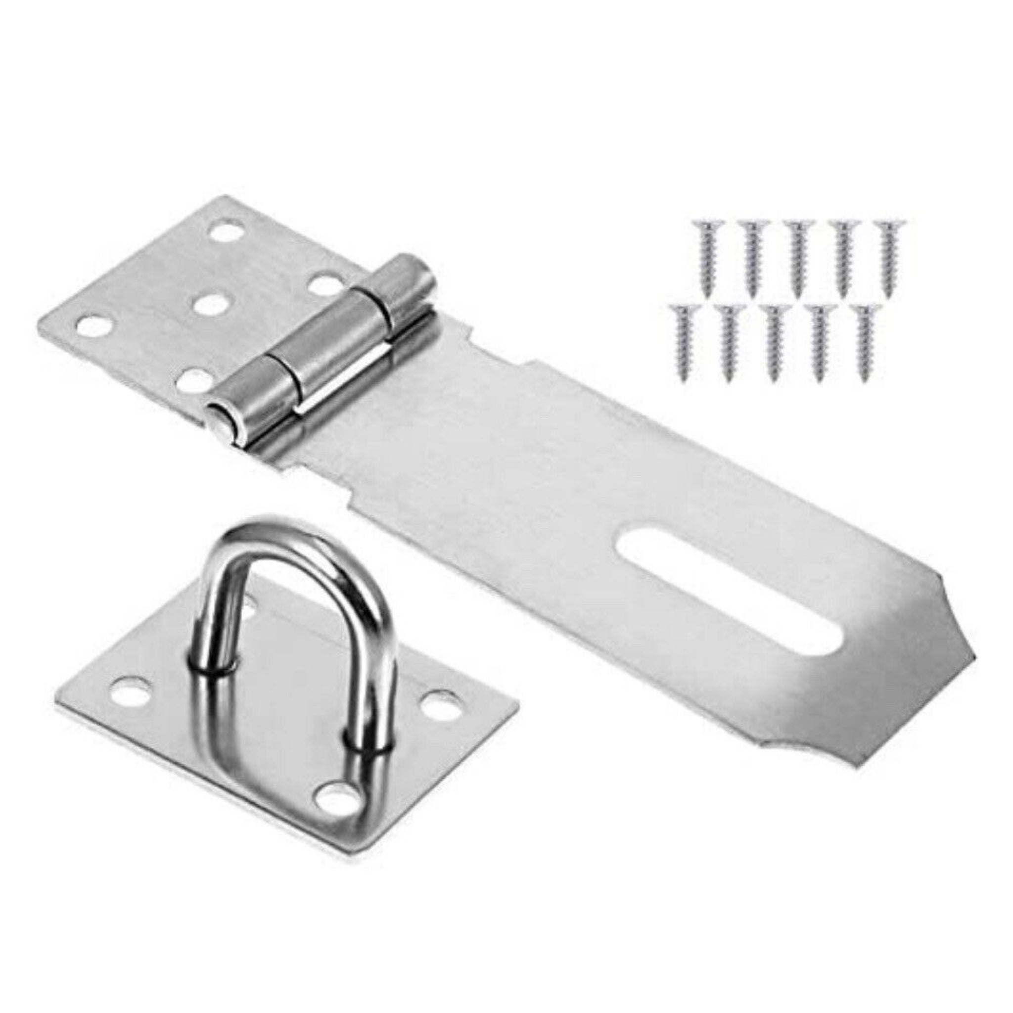 Beclen 2x Harp 5.5" Safety Hasp & Staple Gate Door Zinc 138mm Shed Latch Lock for padlock - UK