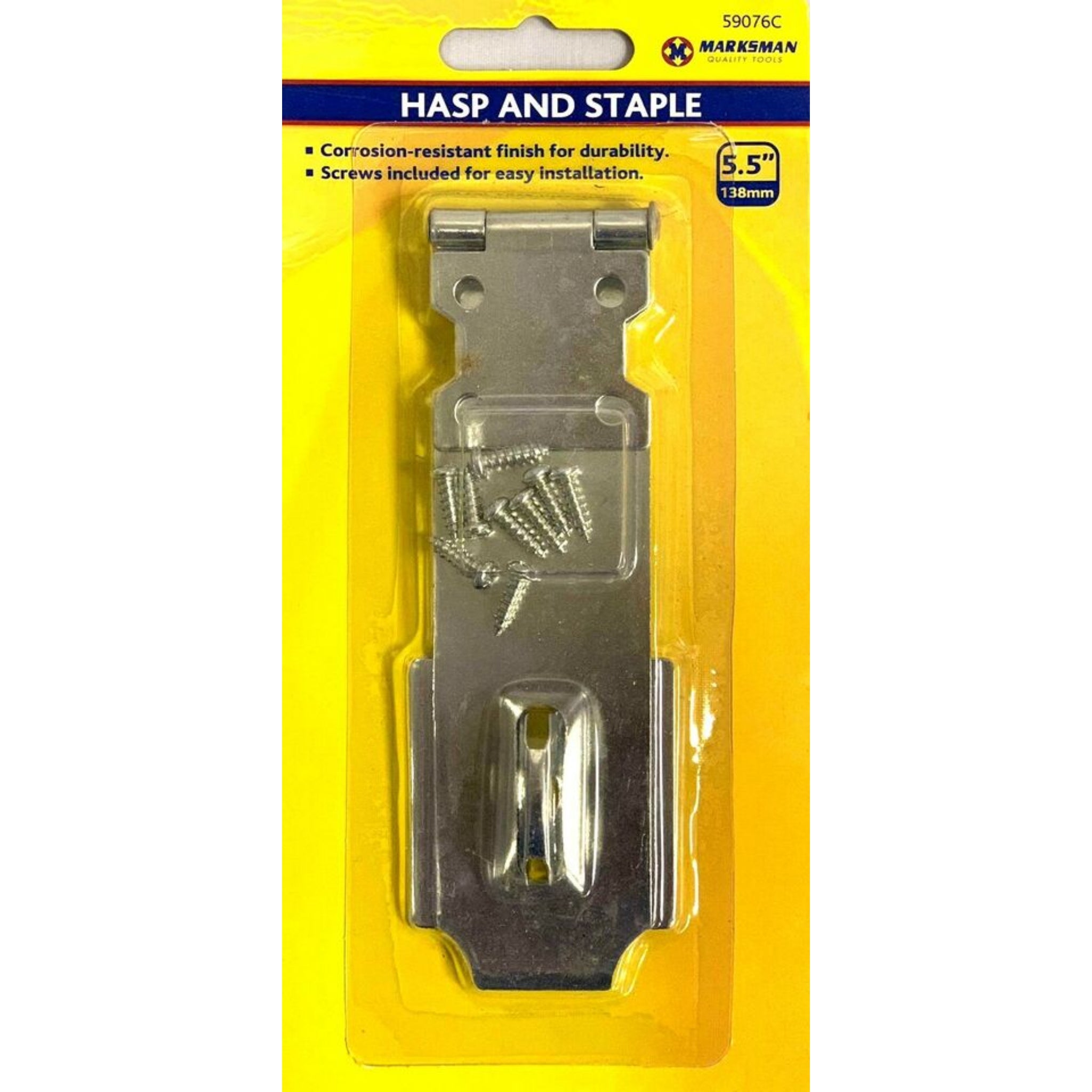 Beclen 2x Harp 5.5" Safety Hasp & Staple Gate Door Zinc 138mm Shed Latch Lock for padlock - UK
