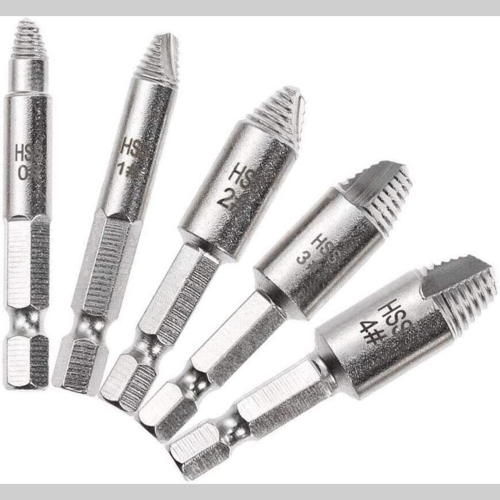 Beclen Harp 5Pc Screw Extractor Drill Bit Set Damaged Broken Bolts & Thread Remover/ Machine Screw, Bolts, Screws
