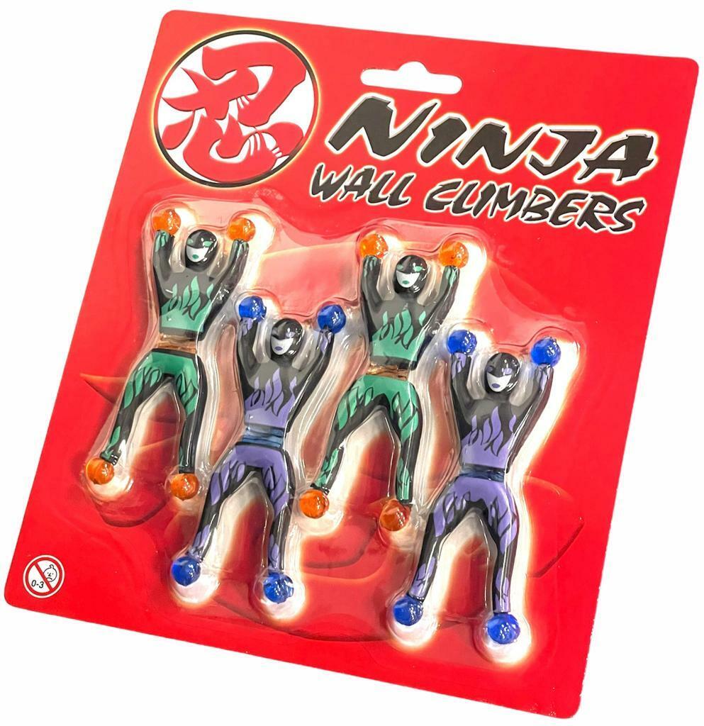 Beclen Harp 4 x STICKY STRETCH FLYING NINJA CRAWLER TOY KIDS CHRISTMAS GIFT STOCKING FILLER