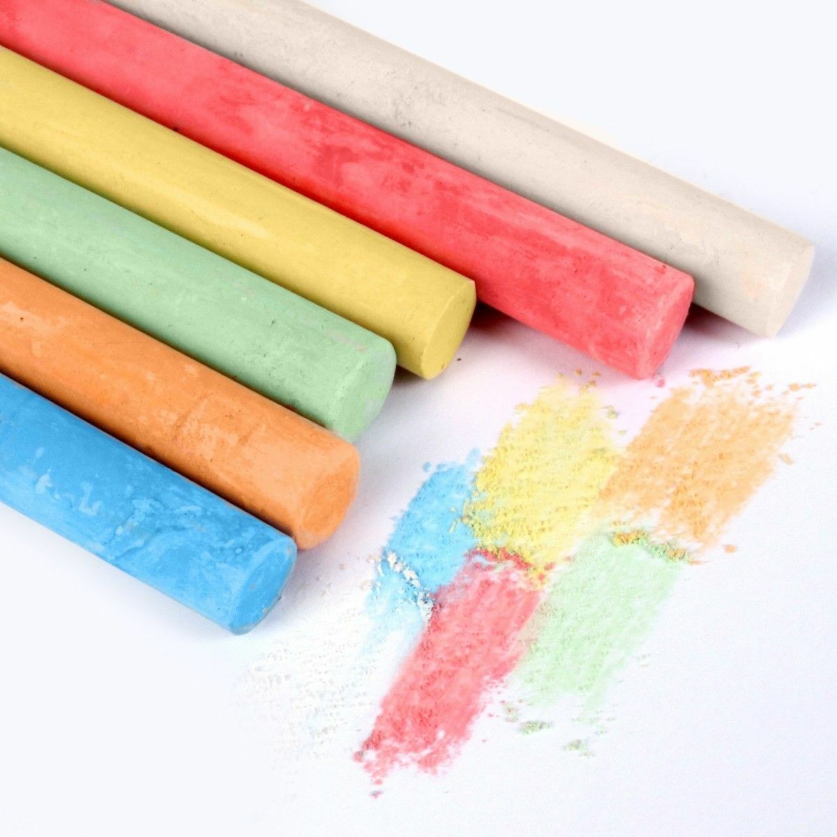 Beclen Harp 50 x COLOURED CHALK STICKS Blackboard Pavement Kids Children's Art Craft Colour