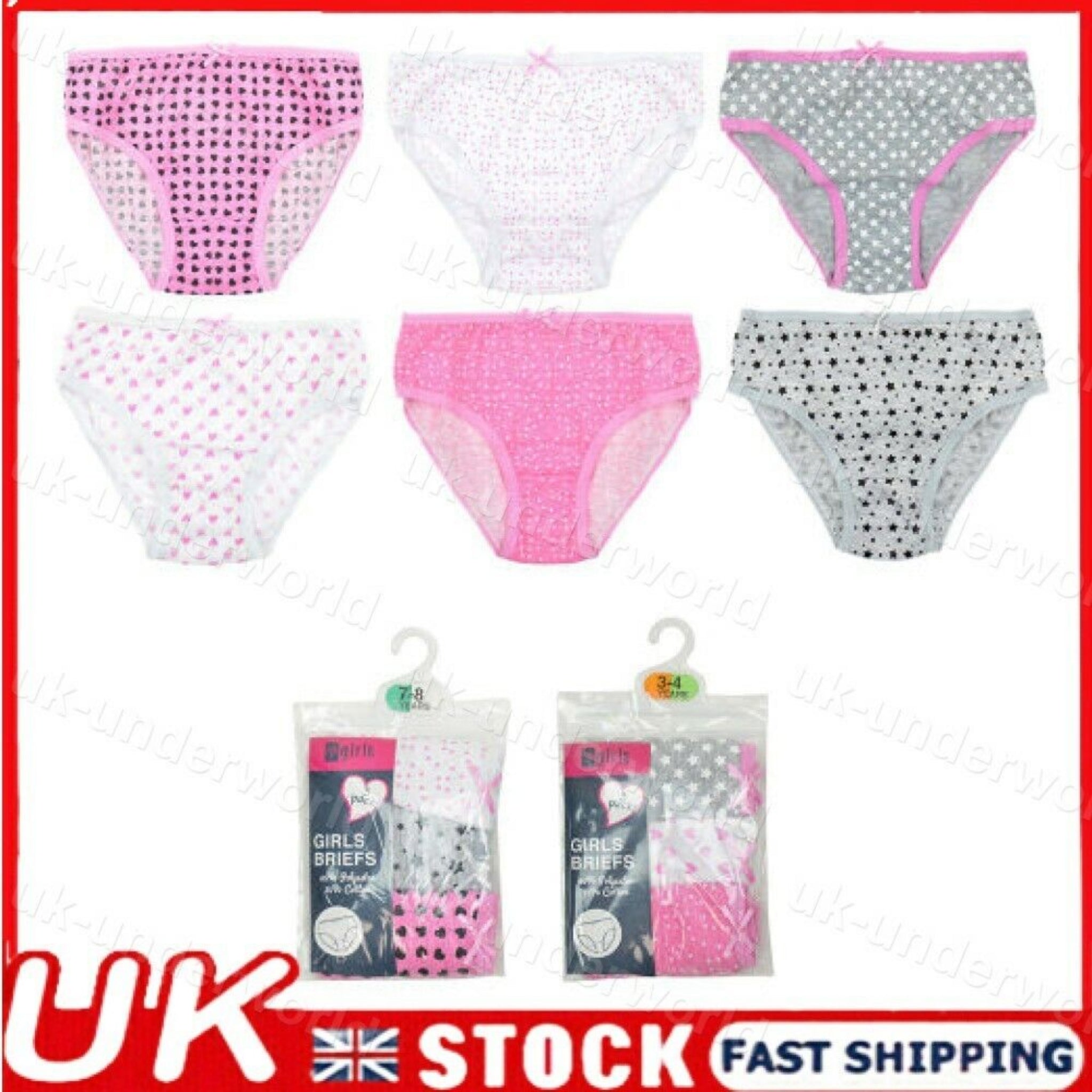 Beclen Harp 6 Pair Children/Kids/Girls Multipack Briefs Underpants Knickers Underwears-Perfect Christmas/Xmas Gift