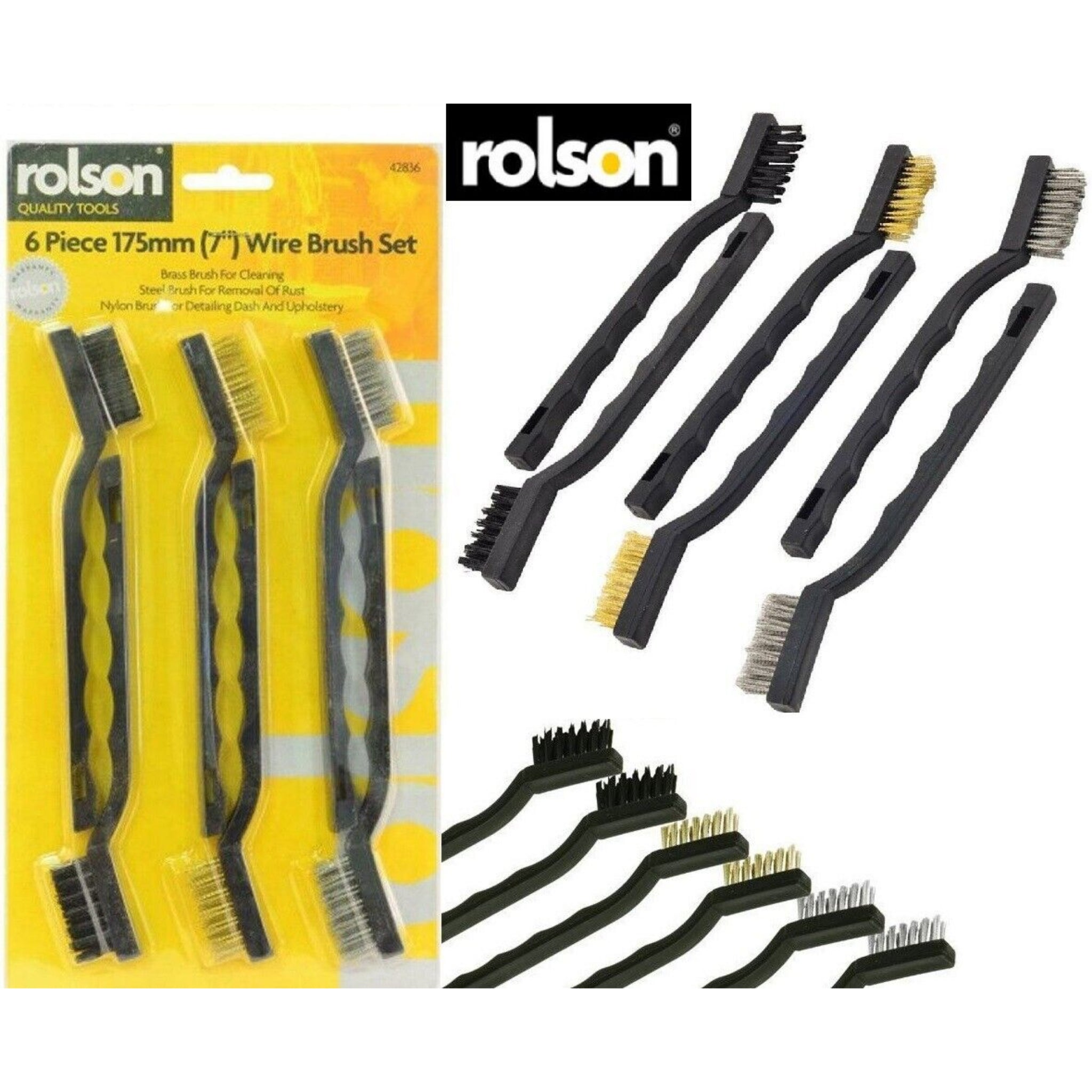 Beclen Harp 6pc Mini Stainless Steel/Nylon/Brass Wire Bristle Rush Removal Brush Set-Perfect Cleaning Tool SM