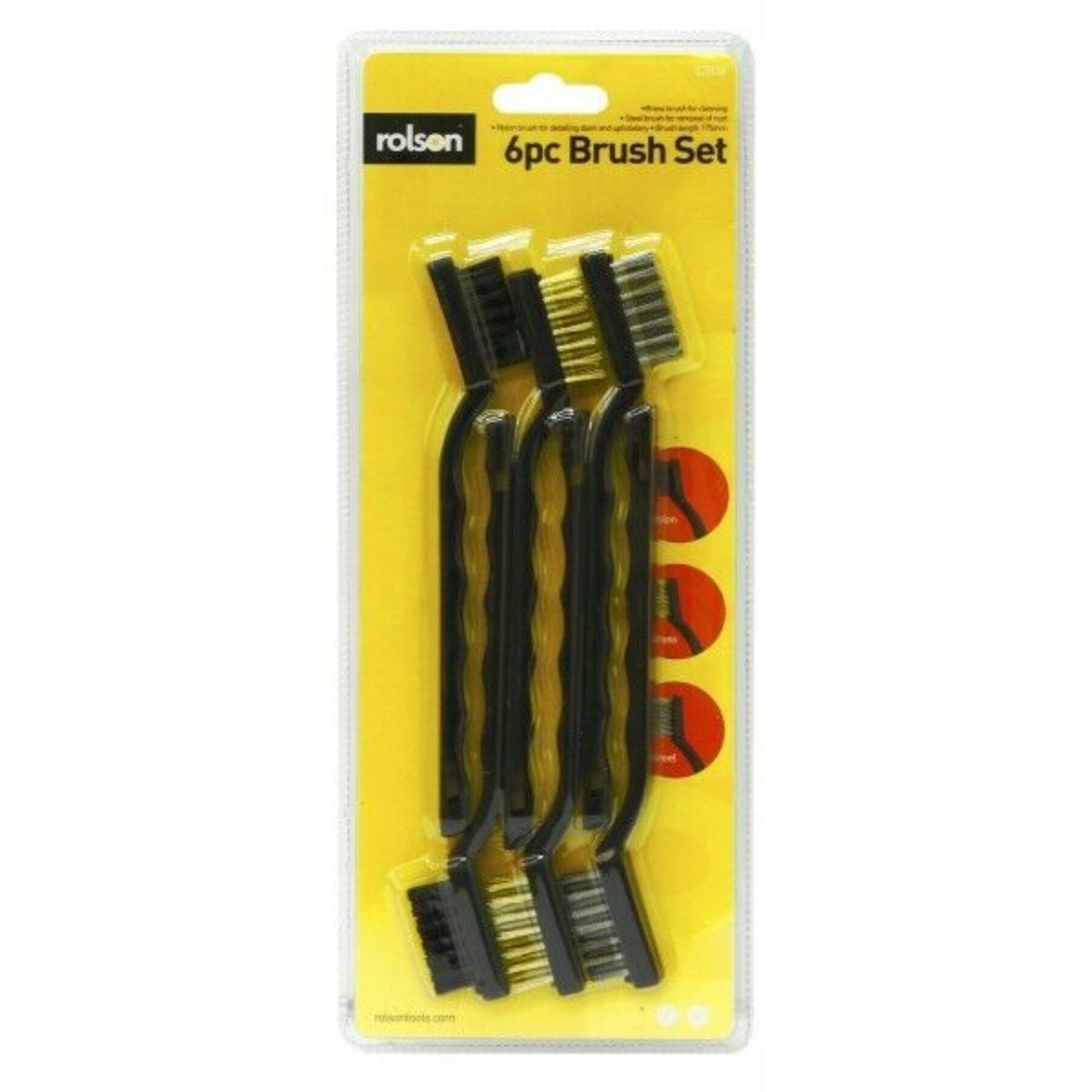 Beclen Harp 6pc Mini Stainless Steel/Nylon/Brass Wire Bristle Rush Removal Brush Set-Perfect Cleaning Tool SM