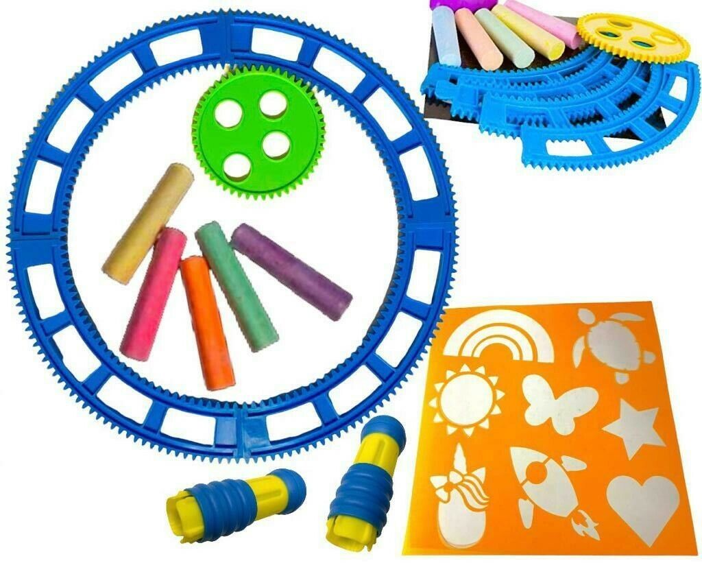 Beclen Harp Spiral Art Rainbow Stencil Spirograph Shape & Pattern Kids Drawing Art Craft Set