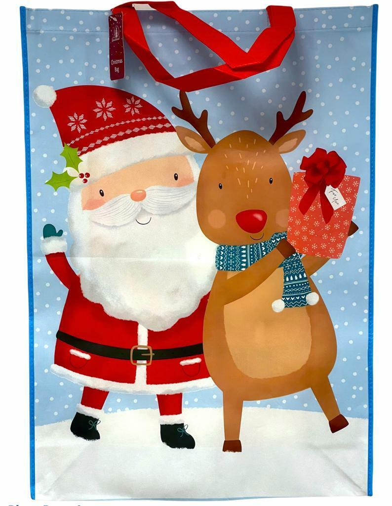 Beclen Harp Super Jumbo Christmas Non Woven Santa Sack Vintage Gift Bag 68x48cm Xmas -2 Pack