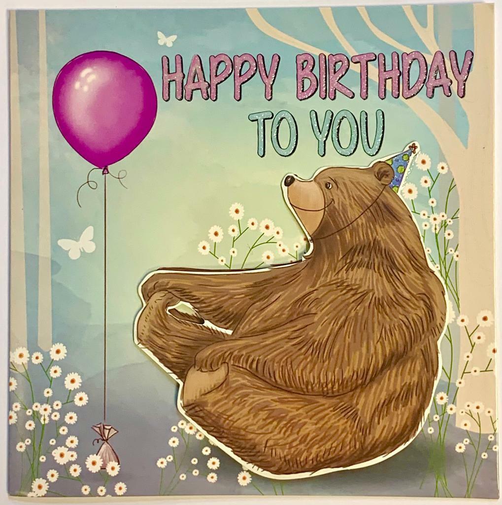 Beclen Harp Multi Pack x 5 Mixed Assorted Just To Say Hand Made Lux Teddy Bear Birthday Card