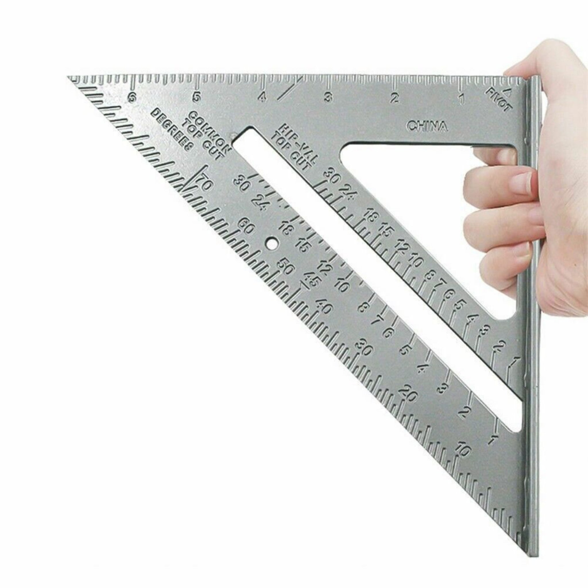 Beclen Harp 6'' New Aluminum Speed Square Roofing Rafter Triangle Angle Guide Carpenters Wood Working Alloy Tool+12 Carpenters Pencils