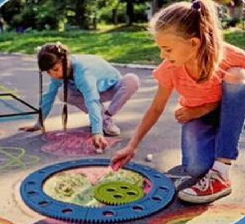 Beclen Harp Spiral Art Rainbow Stencil Spirograph Shape & Pattern Kids Drawing Art Craft Set
