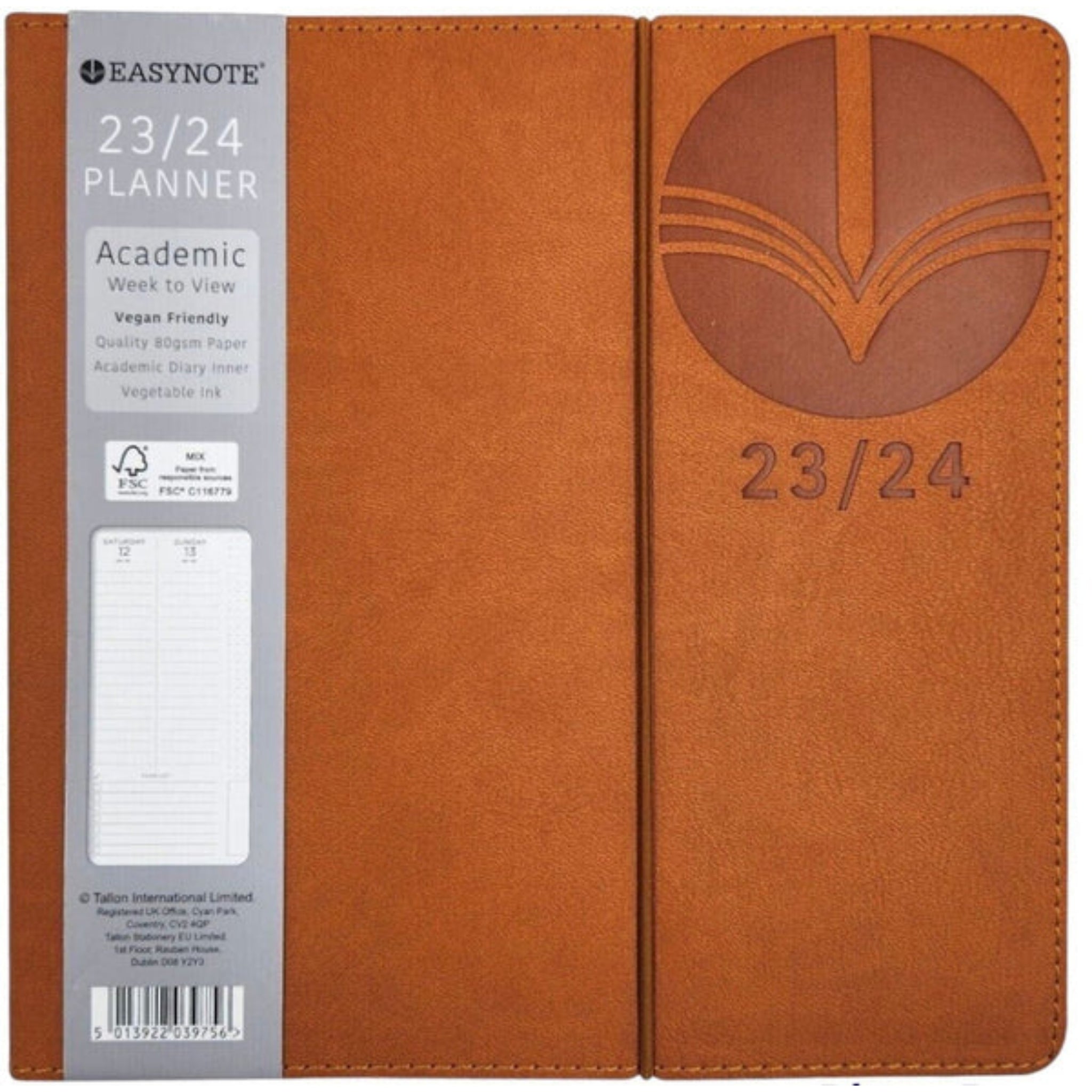 Beclen Harp 2023-2024 Academic Square Week to View Luxury Leatherette Diary School Office...