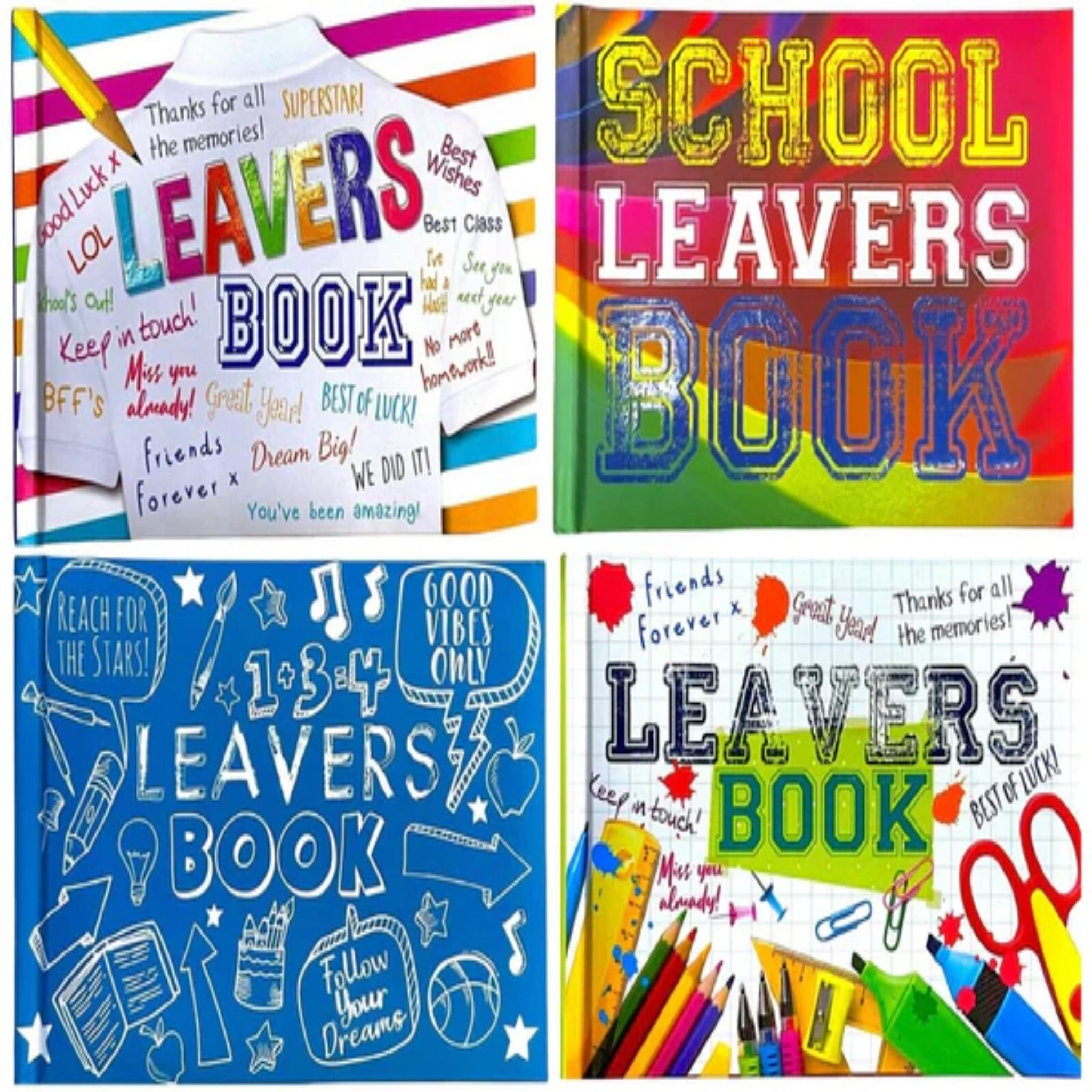Beclen Harp 12 Pack Leavers Book School College Autograph Book Hard Backed Padded Cover Bulk
