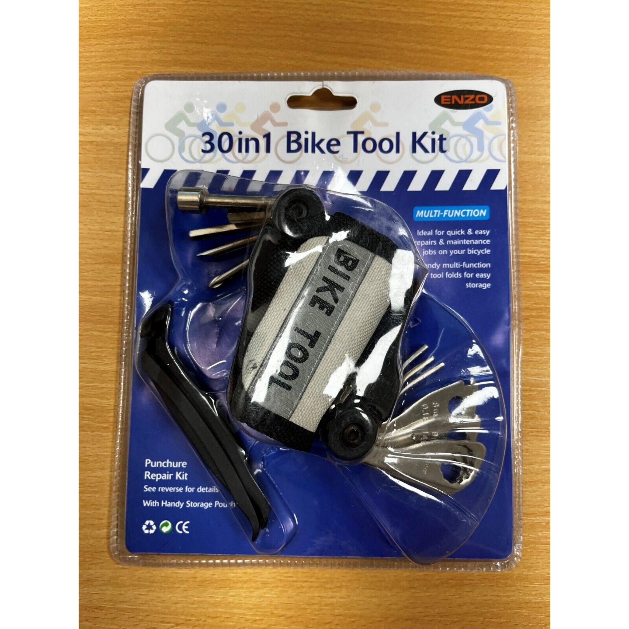 Beclen Harp Enzo 30 in 1 Bike Tool Kit, Puncture Repair Kit Emergency bike kit