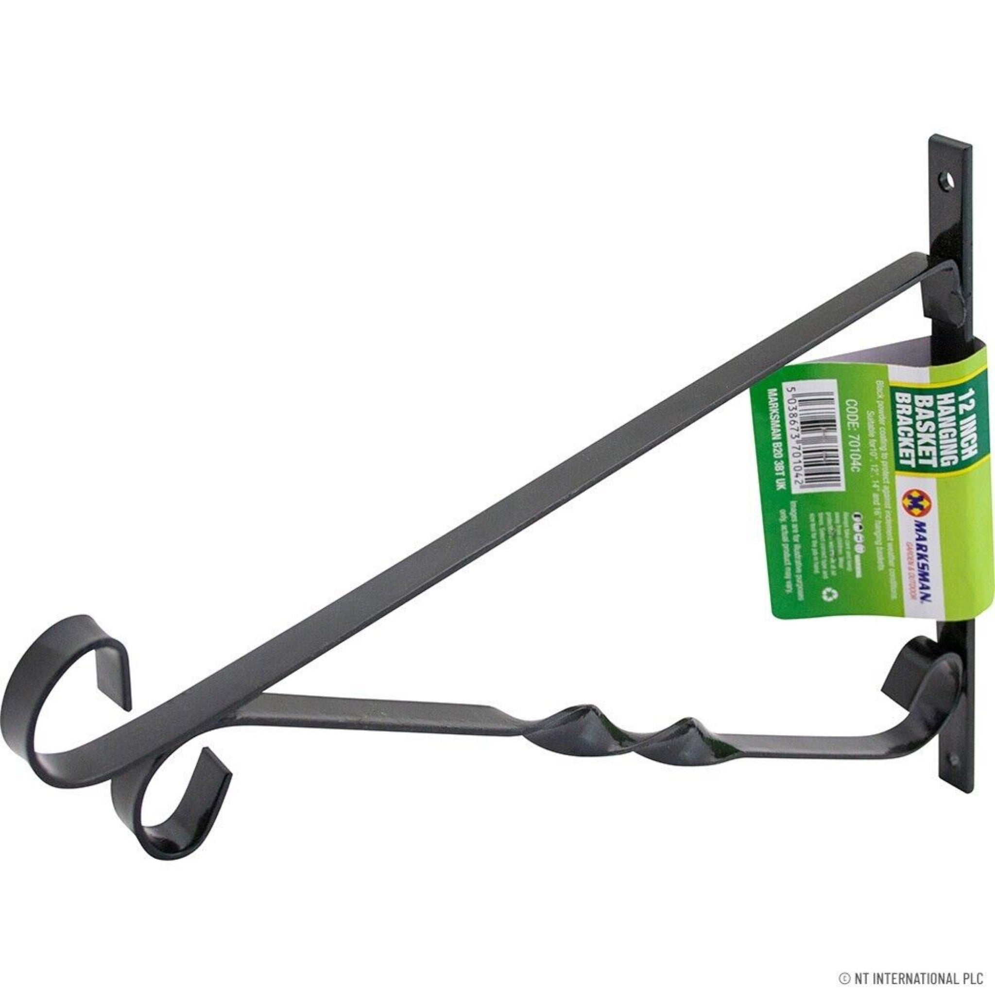 Beclen Harp 12" Heavy Duty Metal Hanging Basket Bracket Decoration Hook Flowers Garden Wall Mount Outdoor/ Plant Pots Hook