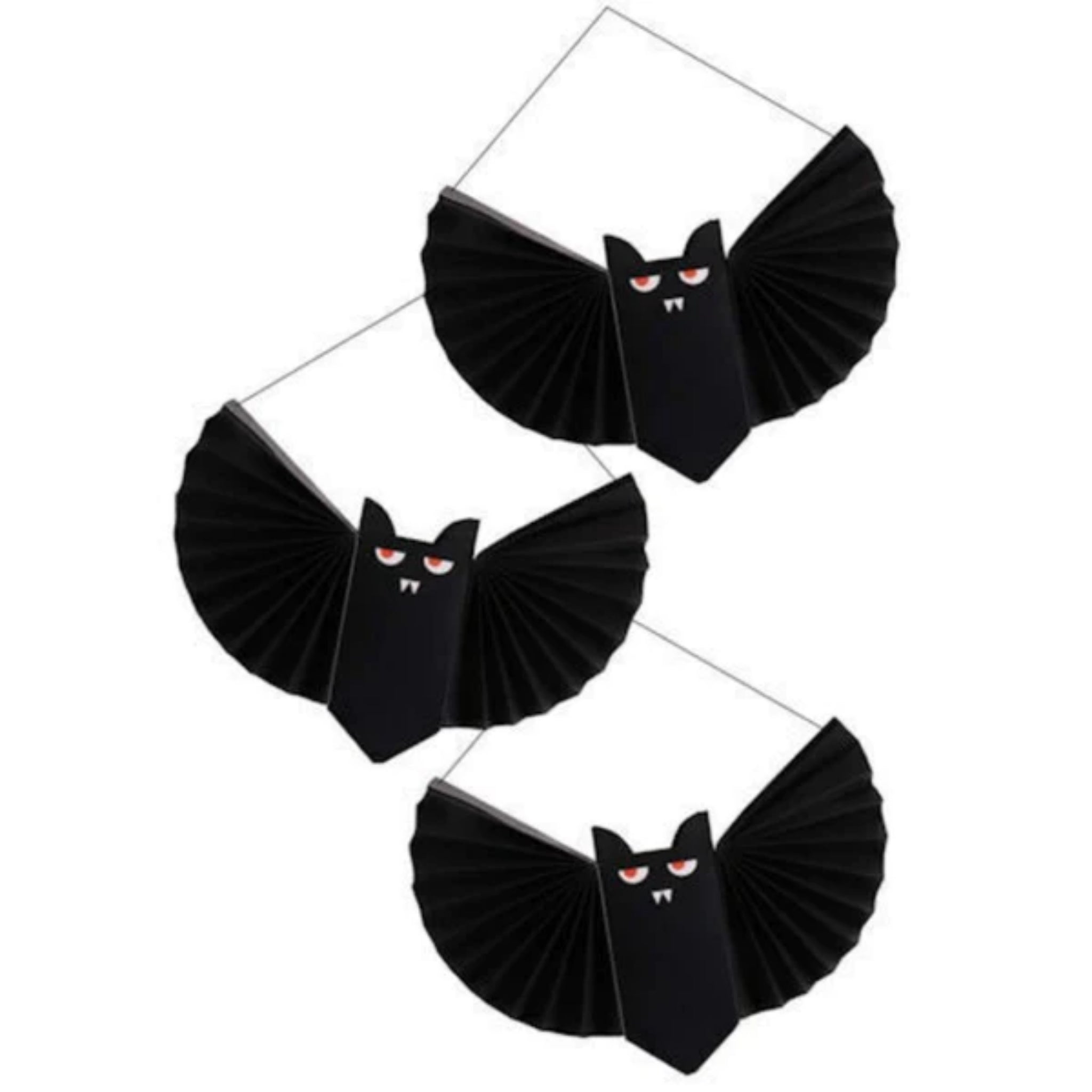 Beclen Harp Halloween Hanging 3D Bat Decorations Party/ Spooky Scary Fun Tissue Paper Coloured Fan Ceiling Door Decor Indoor Outdoor