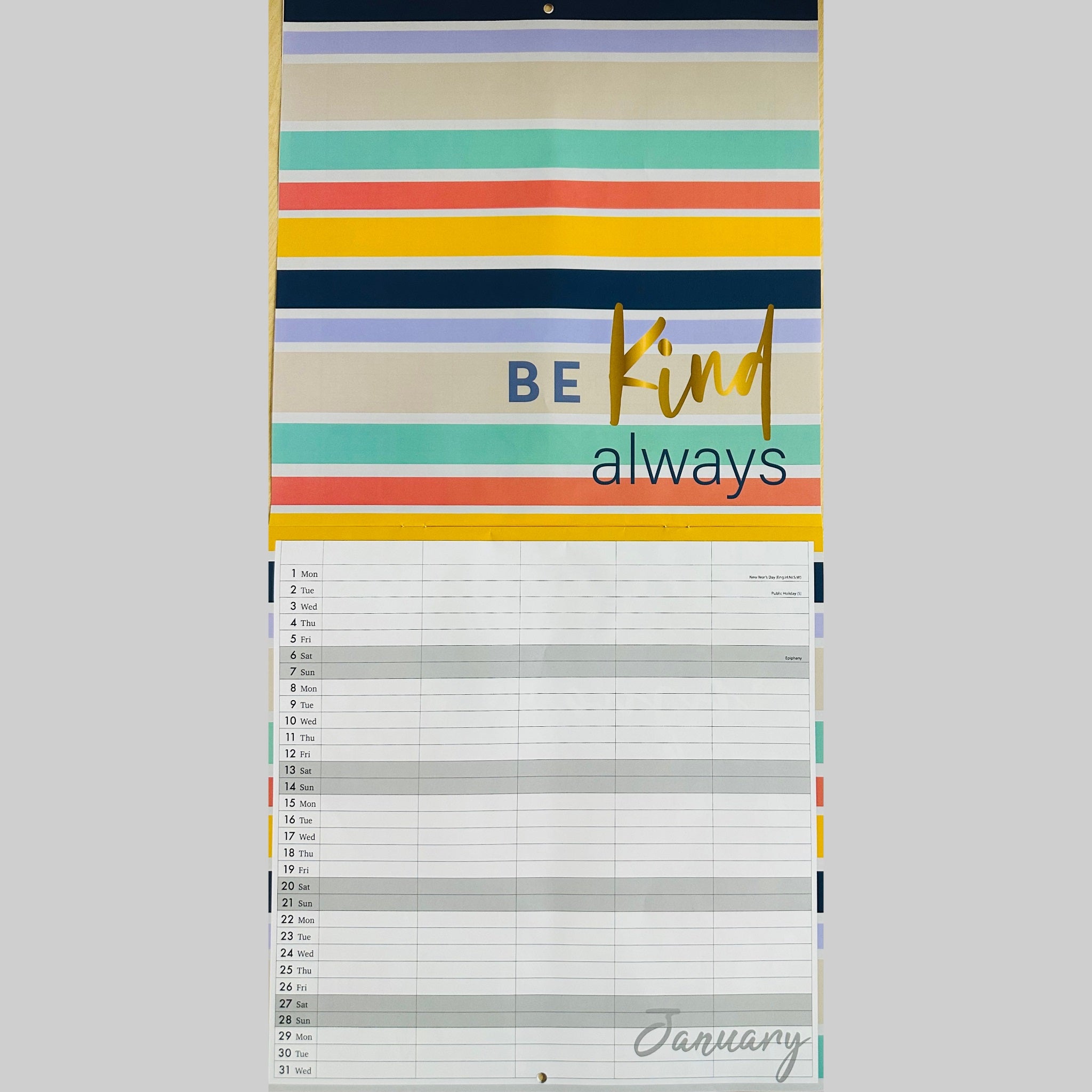 Beclen Harp 2024 Large Family Organiser Month To View/ Easy To View 5 Columns Planner Gold Style Wild , Best Life