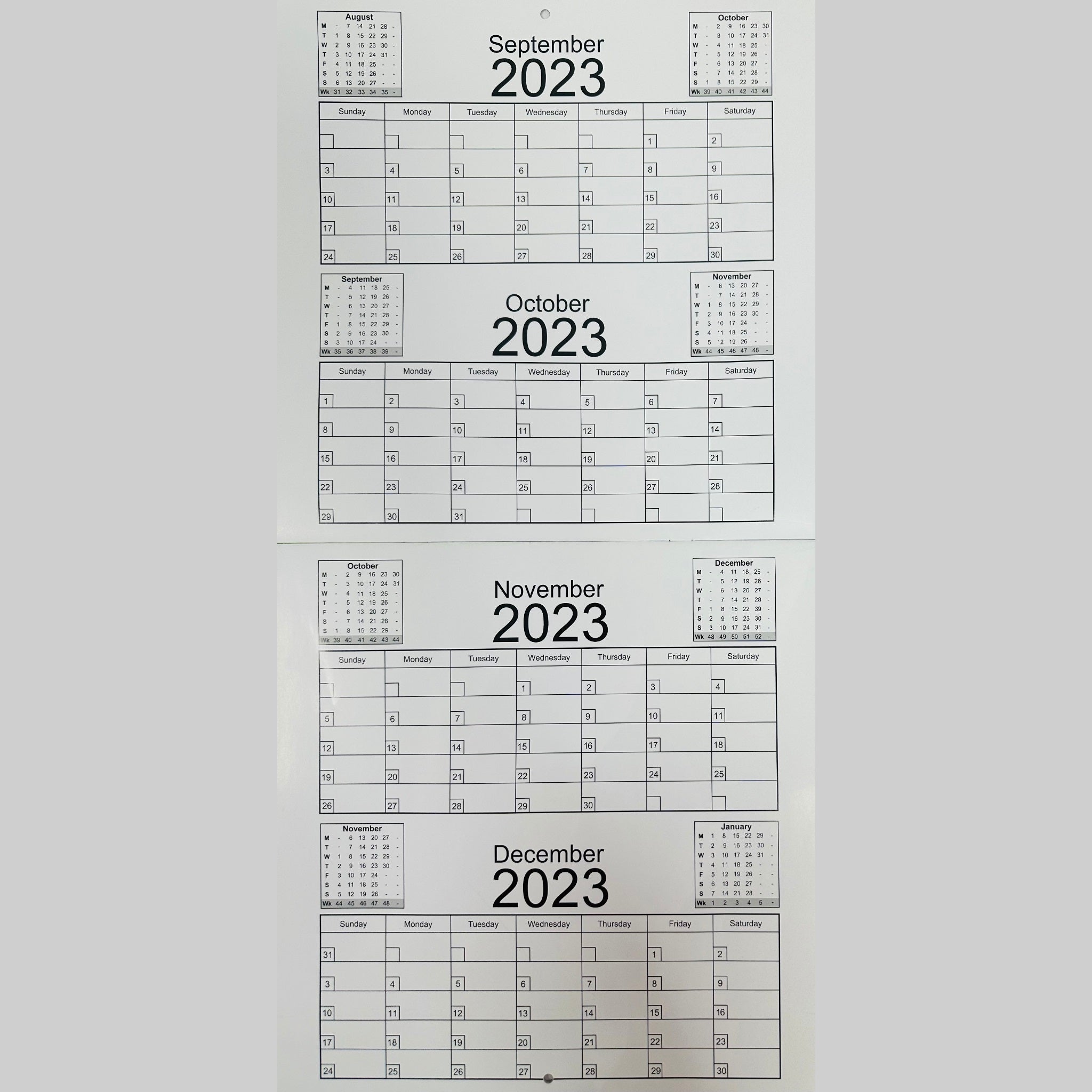 Beclen Harp 2024 Large Family Organiser Month To View/ Easy To View 5 Columns Planner Gold Style Wild , Best Life