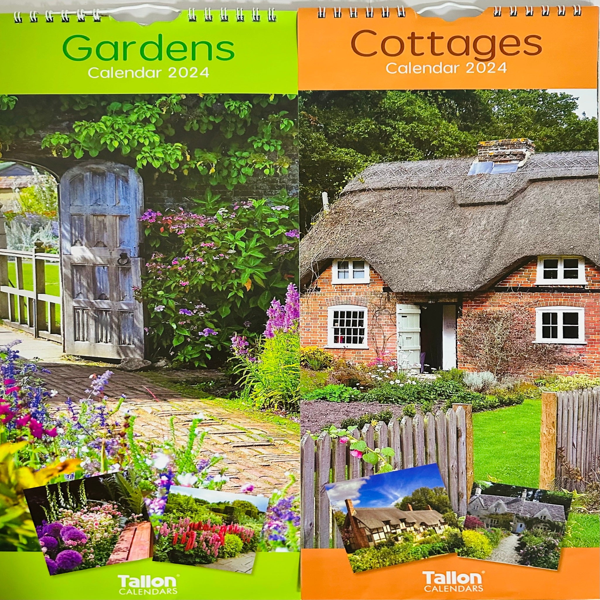 Beclen Harp Super Slim Month to View Spiral Bound Hanging Wall Calendar Home Office 2024 Gardens and Cottages