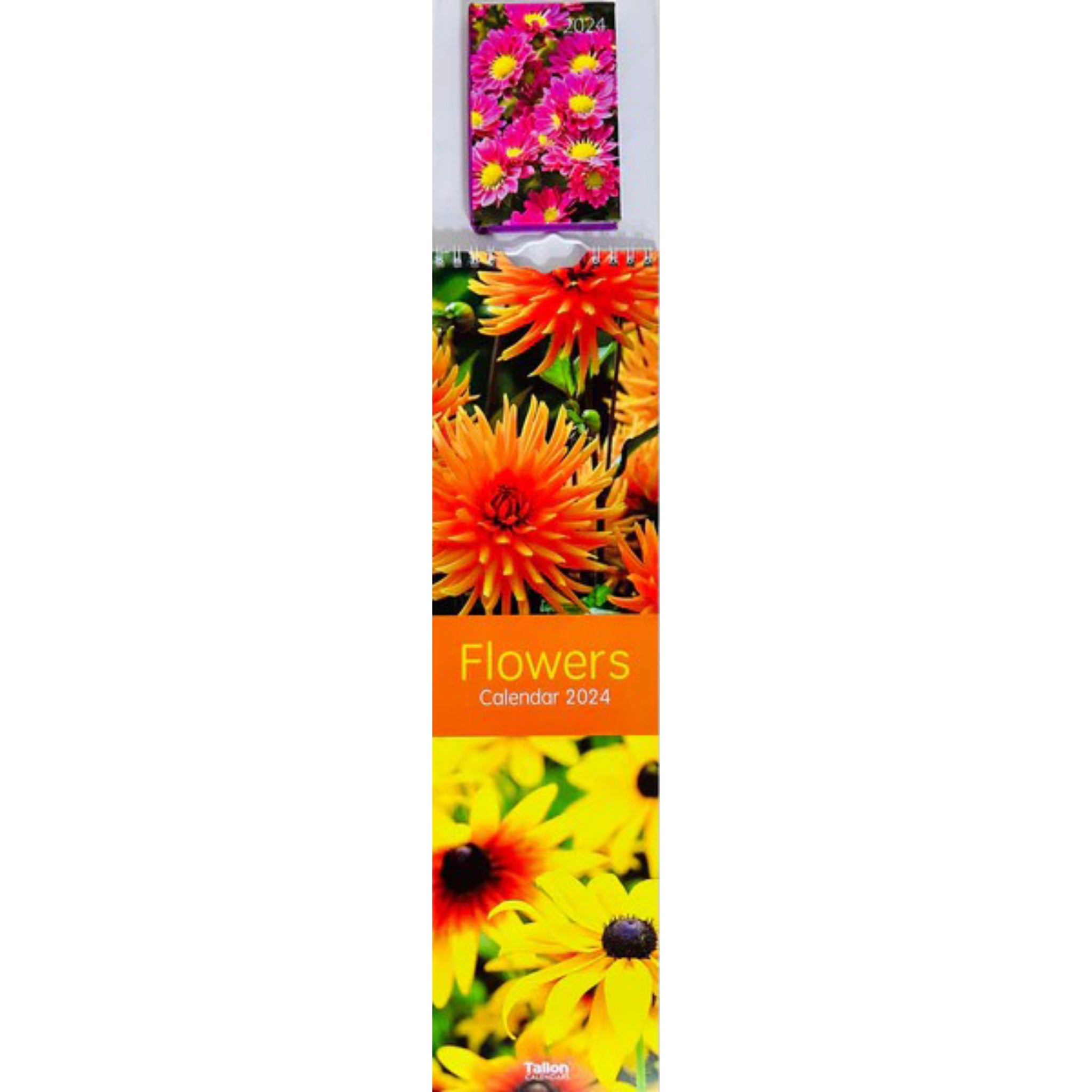 Beclen Harp 2024 Slim wall Calendar Month to View Home office School Calendar With Daily Notes & Pocket Diary/ Spiral Bound Hanging Wall Calendar Flower Garden Wildlife Scenes