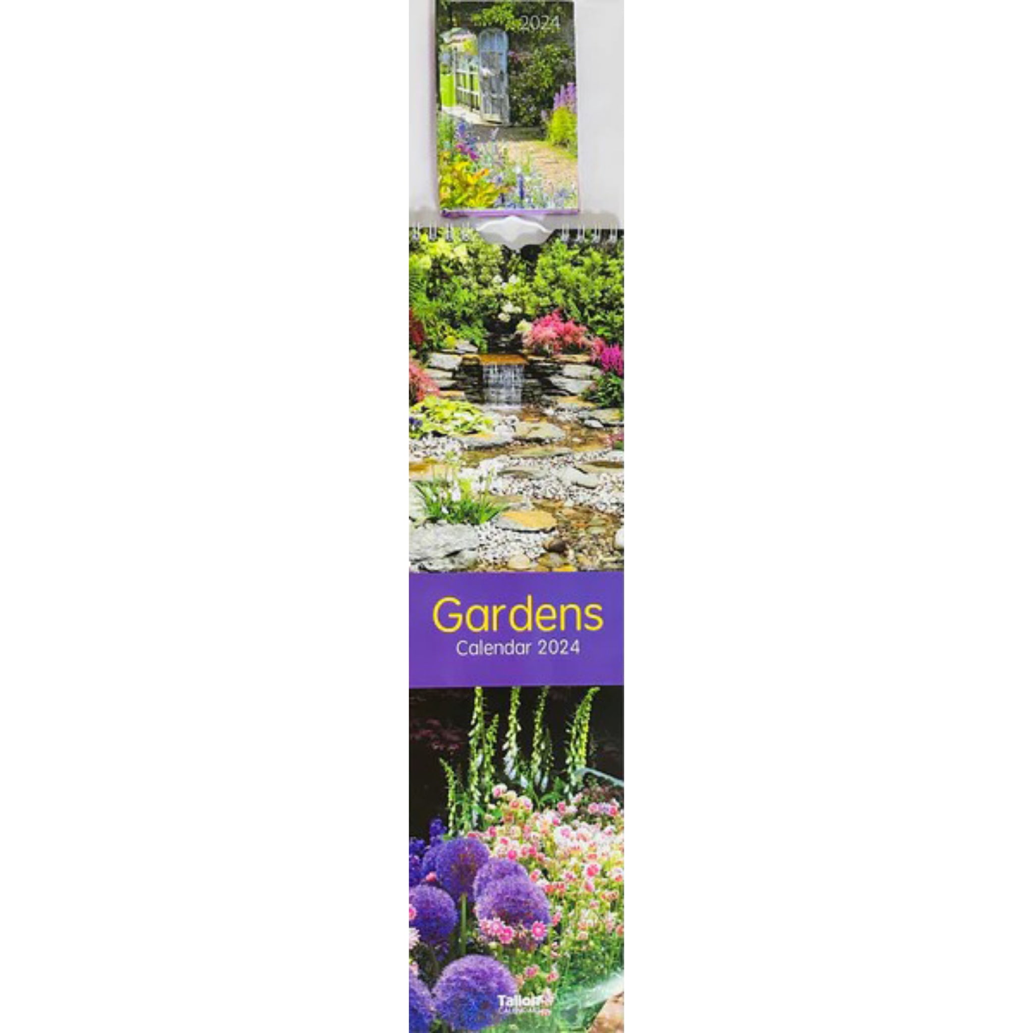 Beclen Harp 2024 Slim wall Calendar Month to View Home office School Calendar With Daily Notes & Pocket Diary/ Spiral Bound Hanging Wall Calendar Flower Garden Wildlife Scenes