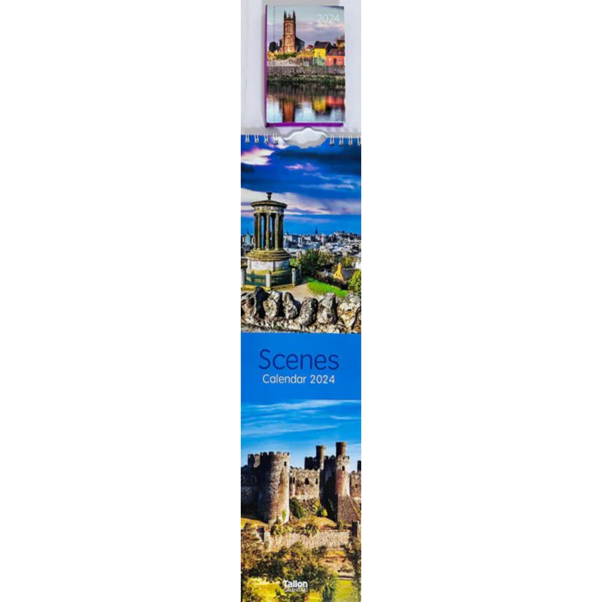 Beclen Harp 2024 Slim wall Calendar Month to View Home office School Calendar With Daily Notes & Pocket Diary/ Spiral Bound Hanging Wall Calendar Flower Garden Wildlife Scenes