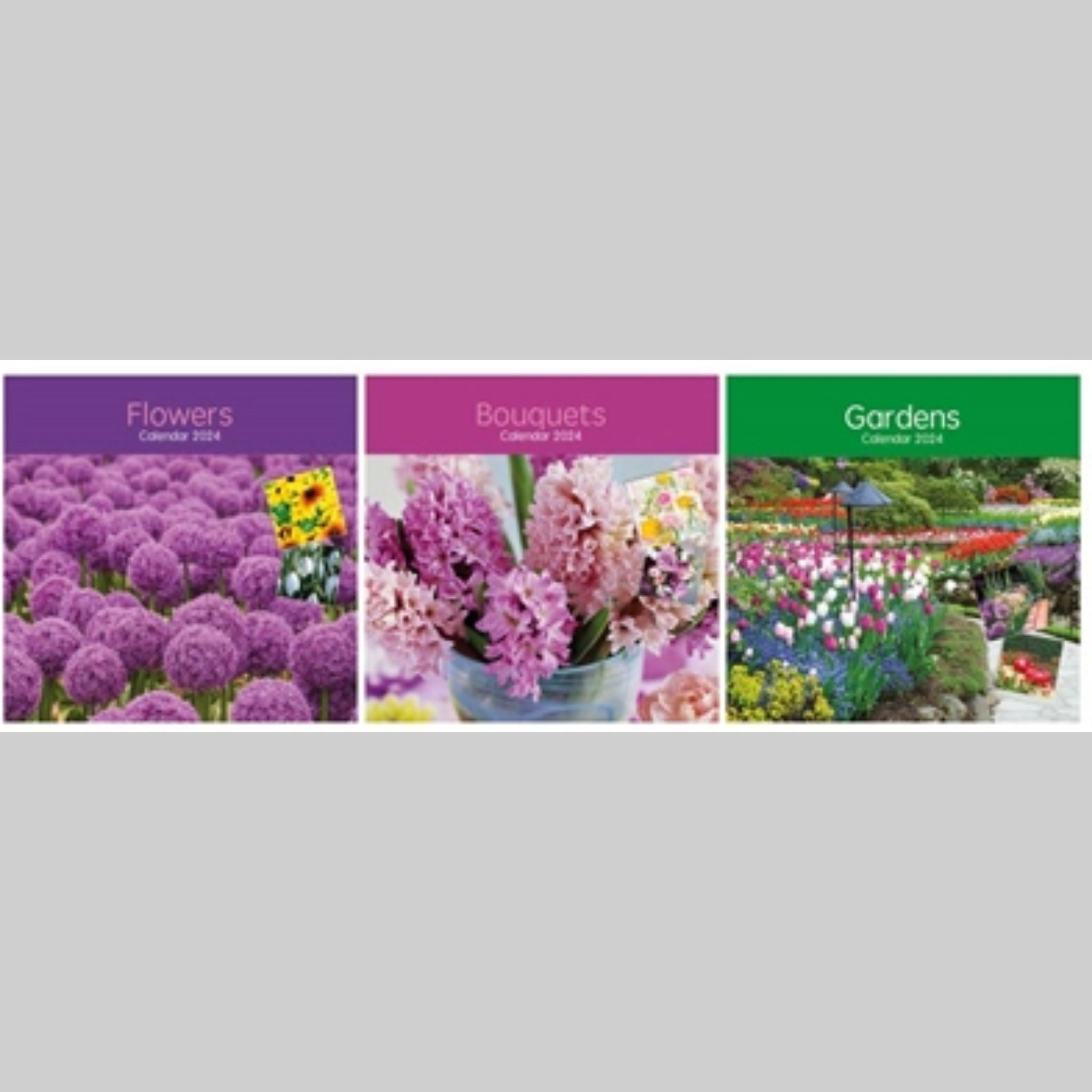 Beclen Harp 2024 Month to View Flip Over Desk Top Calendar/ Square Wall Hanging Home Office Work Top Planner Flowers Bouquets Gardens