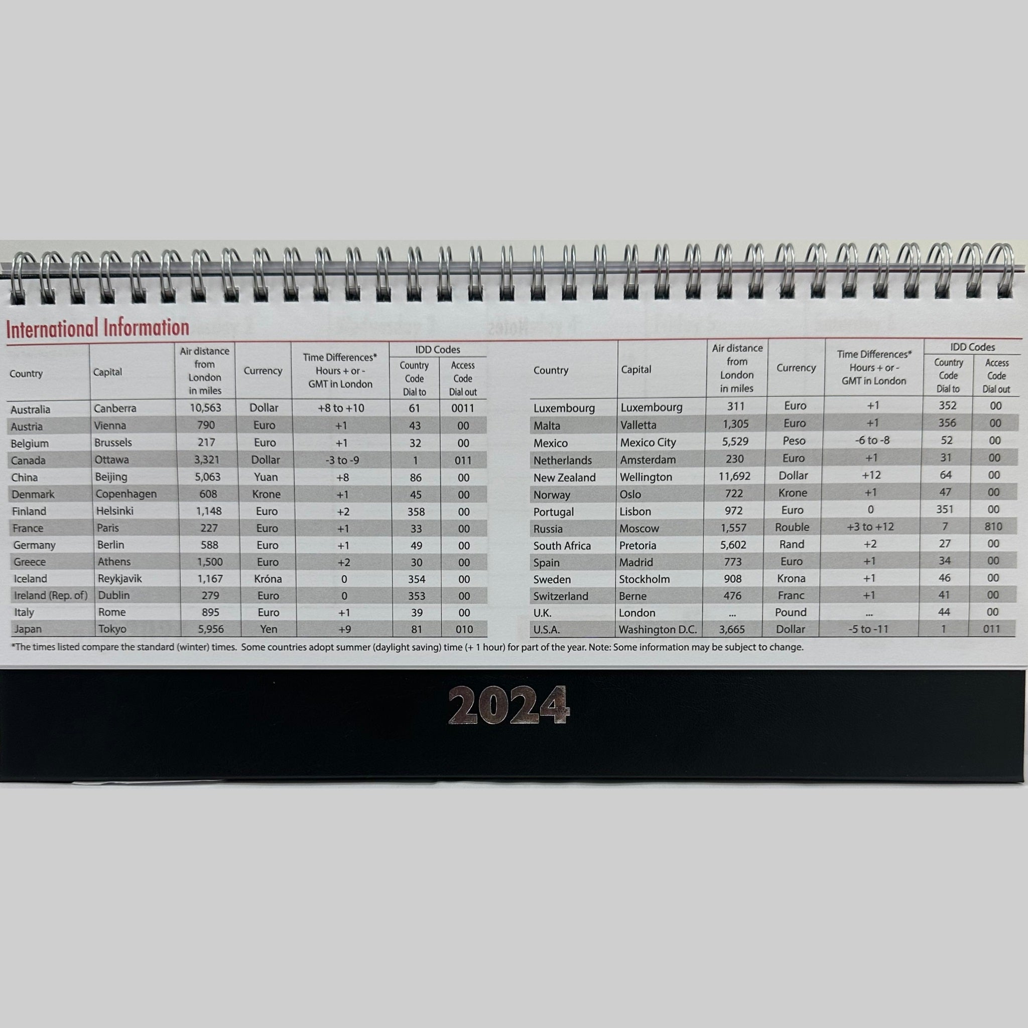 Beclen Harp 2024 WTV Desktop Planner/ Week To View Free Standing Wiro Office Home Top Planner Organiser