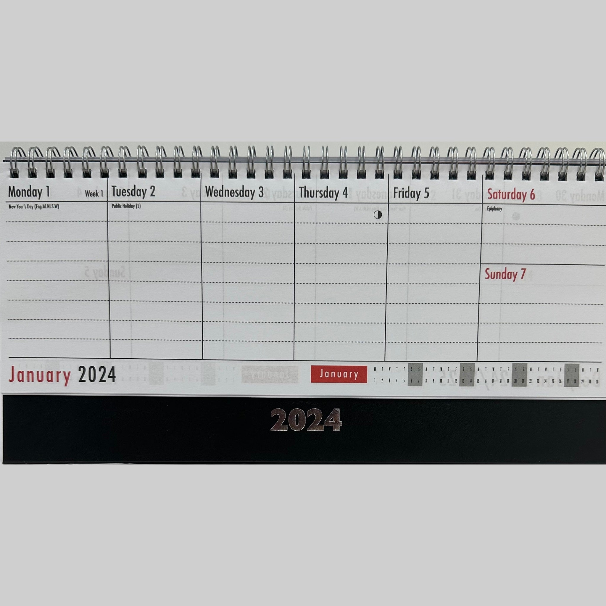 Beclen Harp 2024 WTV Desktop Planner/ Week To View Free Standing Wiro Office Home Top Planner Organiser