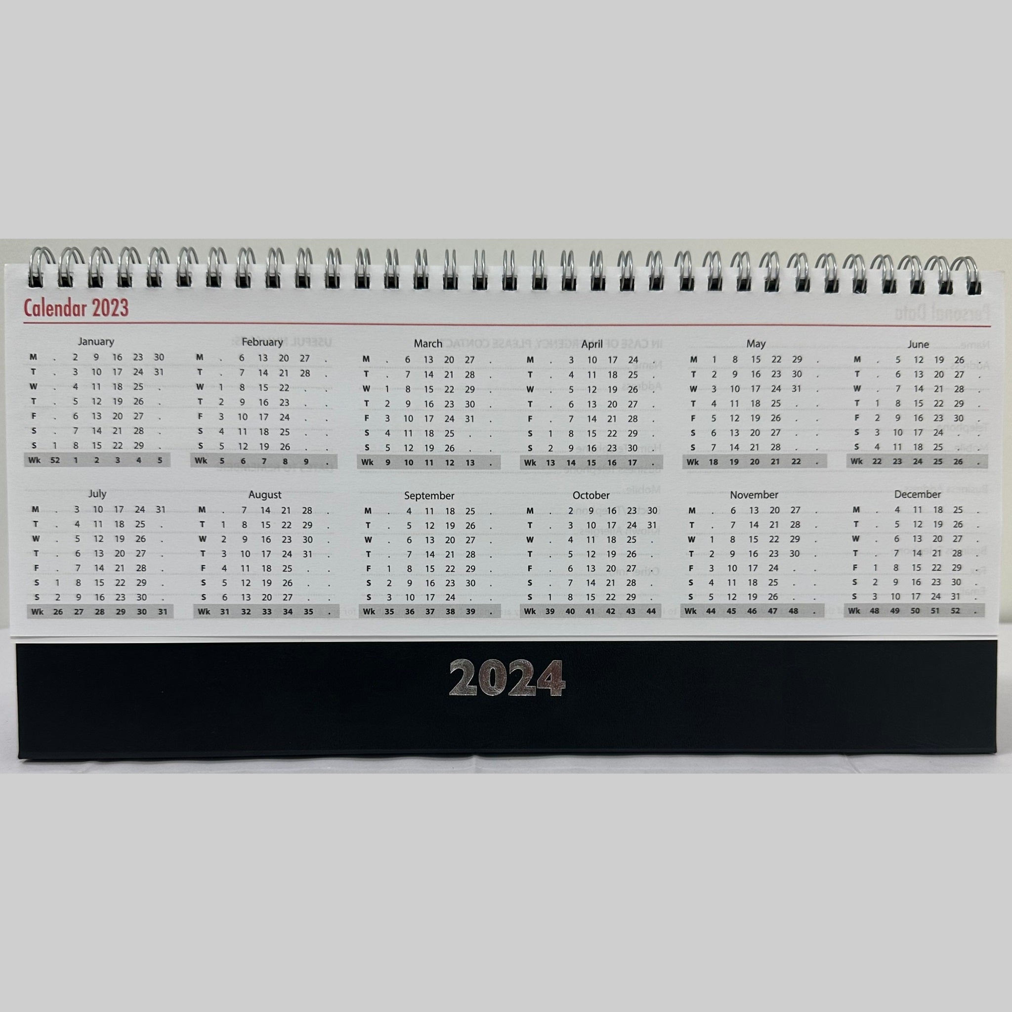 Beclen Harp 2024 WTV Desktop Planner/ Week To View Free Standing Wiro Office Home Top Planner Organiser