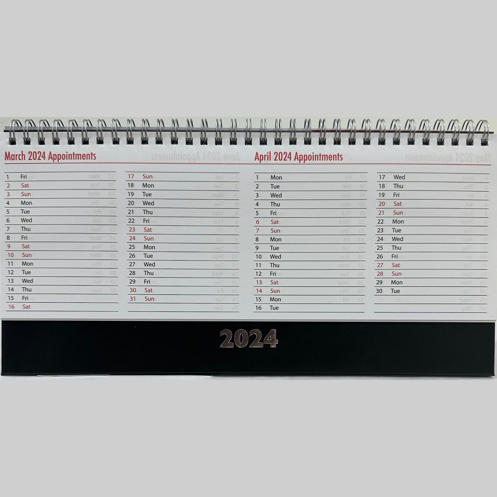 Beclen Harp 2024 WTV Desktop Planner/ Week To View Free Standing Wiro Office Home Top Planner Organiser