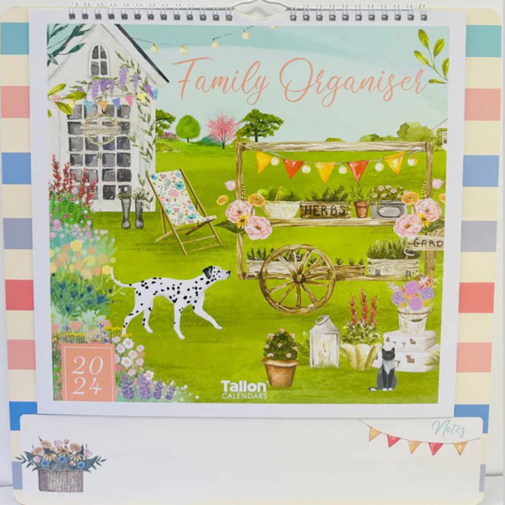 Beclen Harp 2024 MTV/ Month To View Family Organiser Planner For Me, You And The Kids / 3 Column Planner With Memo Board & Pen