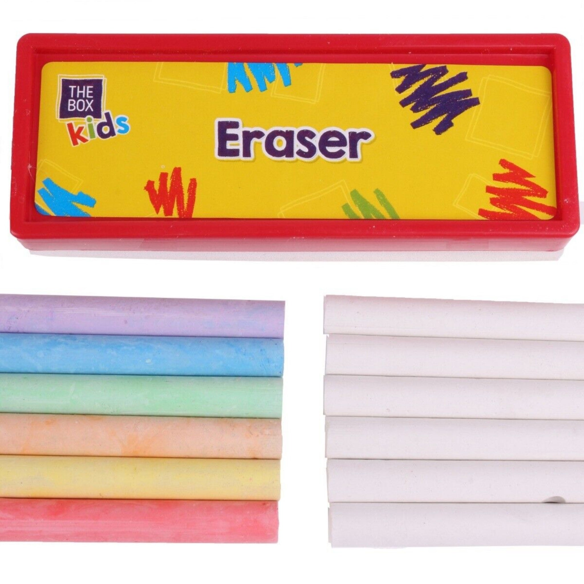 Beclen Harp 25 Piece Fun Chalk And Eraser Set Non Toxic Toddler Kids Play Pavement Walls Draw Art Fun Craft Home Office School
