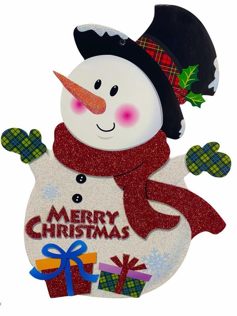 Beclen Harp 4 X Christmas/Xmas Cute Personalized Large Glitter/Sparkle Board Window/Door/Tree Hanging Party Decor/Decoration Size 38cm