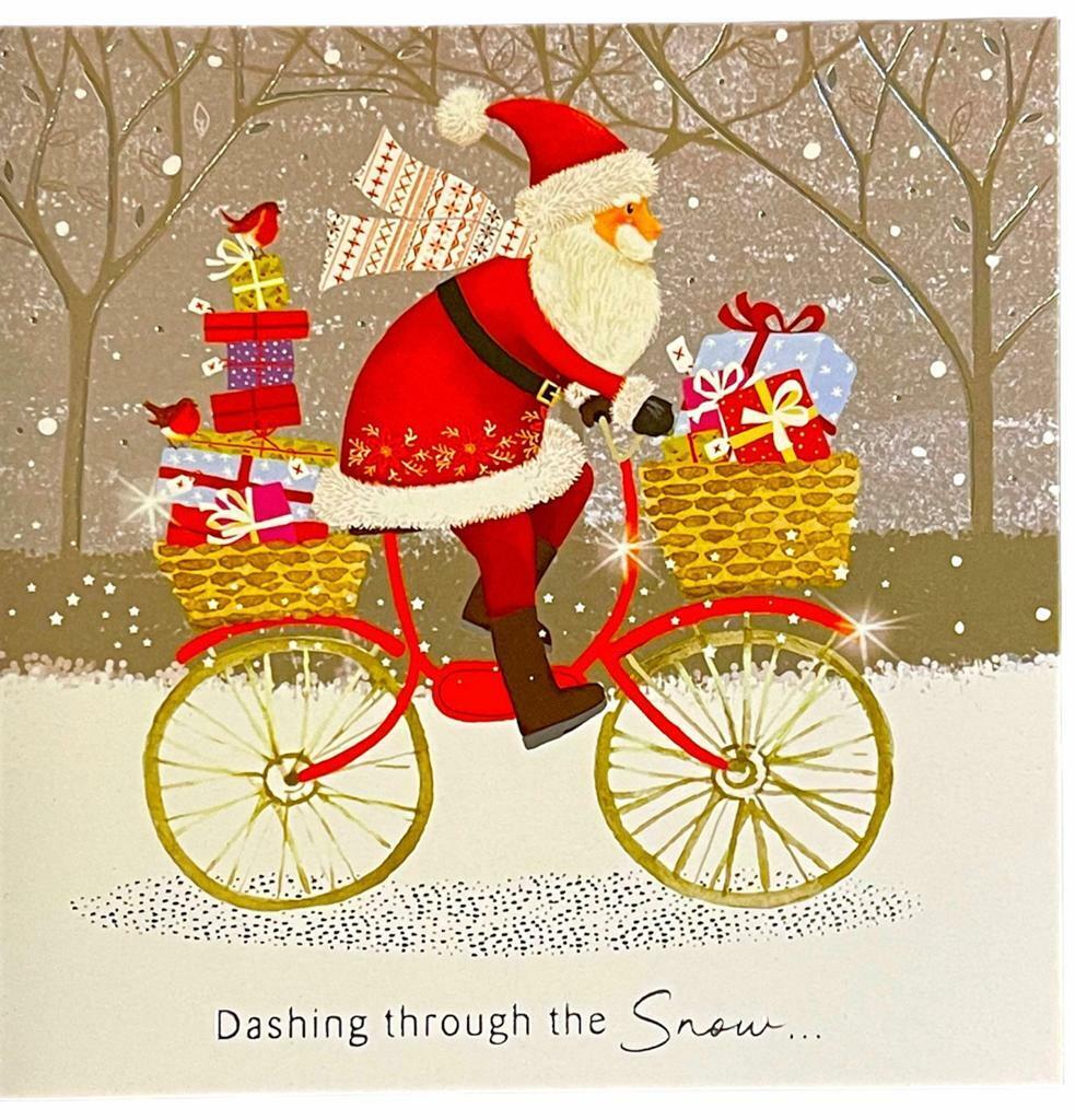Beclen Harp Pack Of 10 Luxury Personalized Minted Christmas/Xmas Festive/Traditional Glitter/Sparkle/Shimmer Cards With White Envelopes