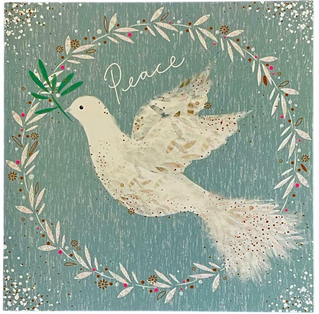 Beclen Harp Pack Of 10 Luxury Personalized Minted Christmas/Xmas Festive/Traditional Glitter/Sparkle/Shimmer Cards With White Envelopes